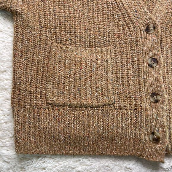 Madewell Cameron Ribbed Cardigan Sweater in Coziest Yarn Tan/Rainbow in L - Picture 6 of 11